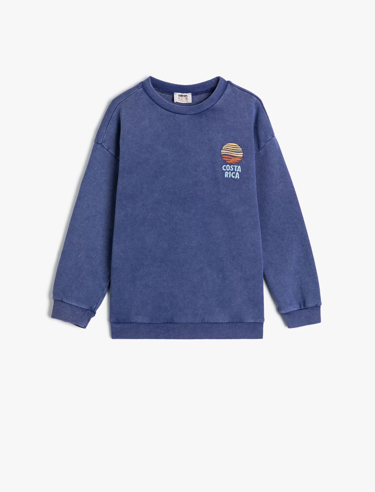 Sweatshirt Uzunqol Ekipaj Yaka Naxışlı Pambıq