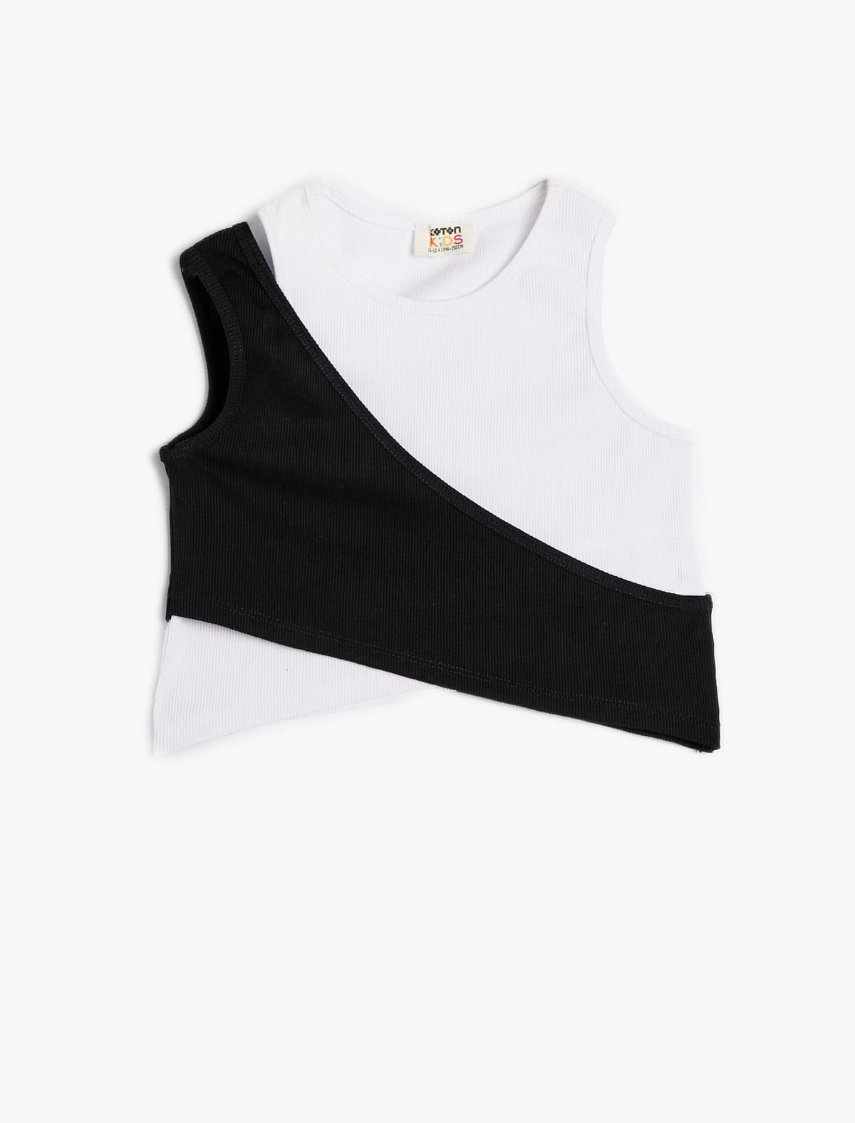 Crop Atlet Asimmetrik Bel Pəncərə Detallı Pambıq