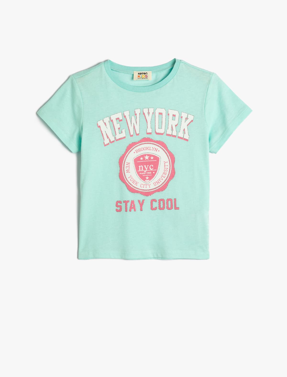 T-Shirt New York Printed Qısa Qolu Crew Yaka Pambıq