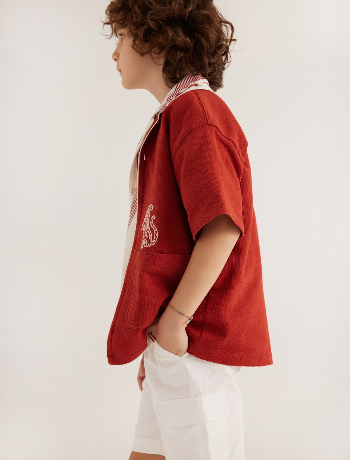 Polo Yakalı T-shirt Naxışlı Detallı Teksturalı Qısaqol