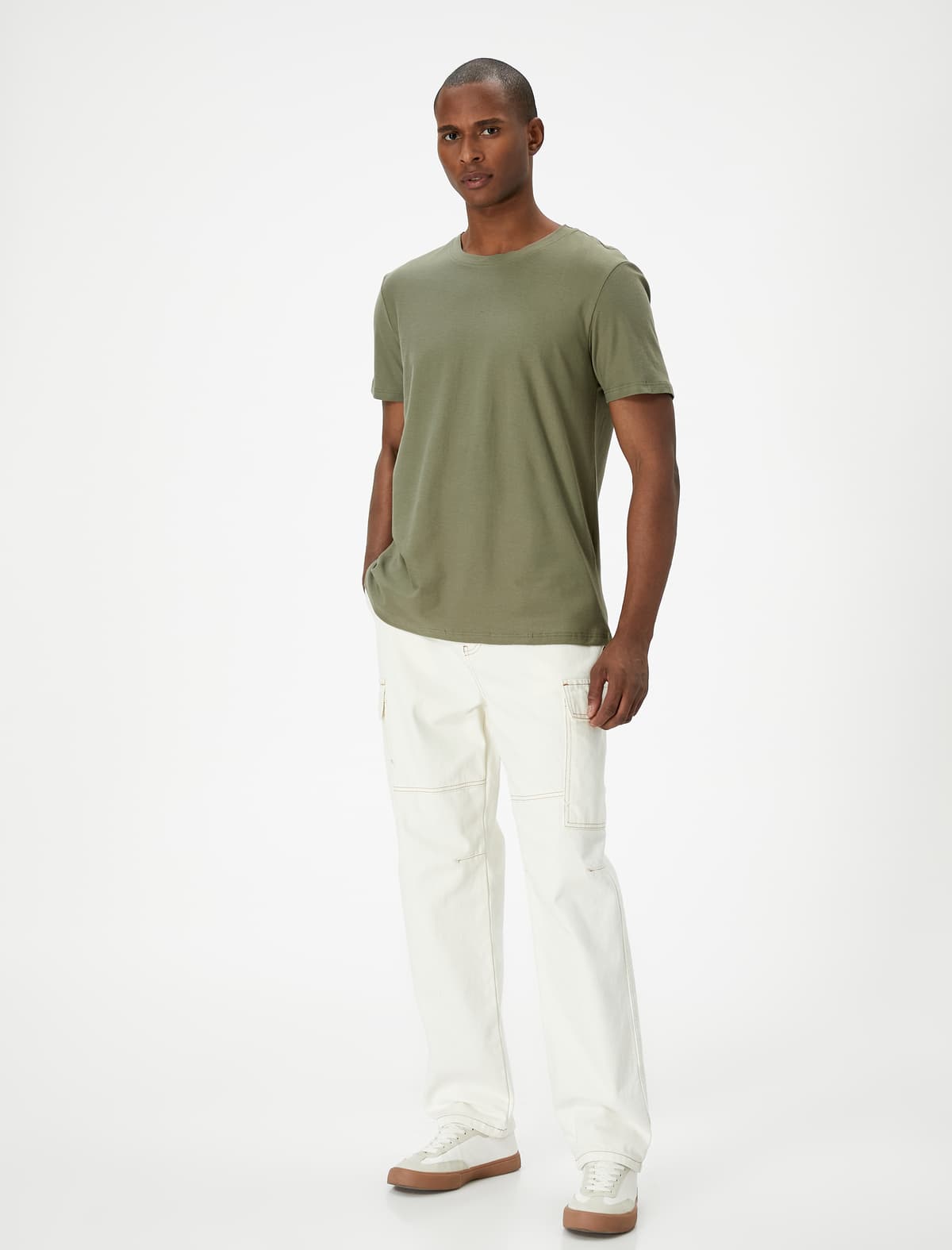 Basic T-shirt Slim Fit Crew Yaka Qısaqol