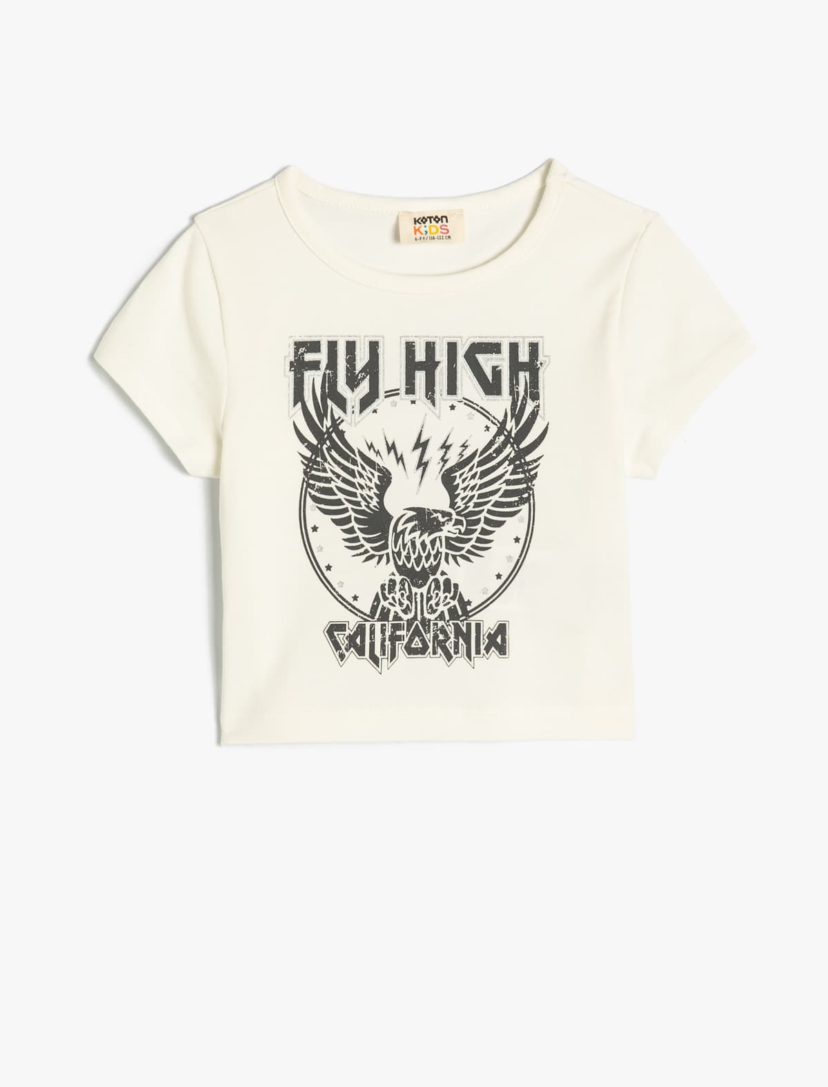 Crop T-Shirt Qısaqol Ekip Boyun Çaplı Pambıq