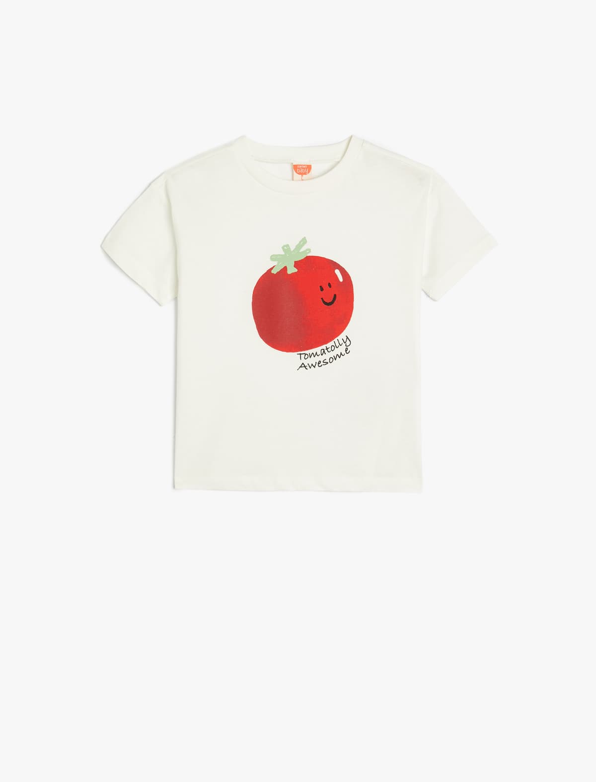 T-shirt Qısaqol Ekipaj Yaka Pomidor Çaplı Pambıq