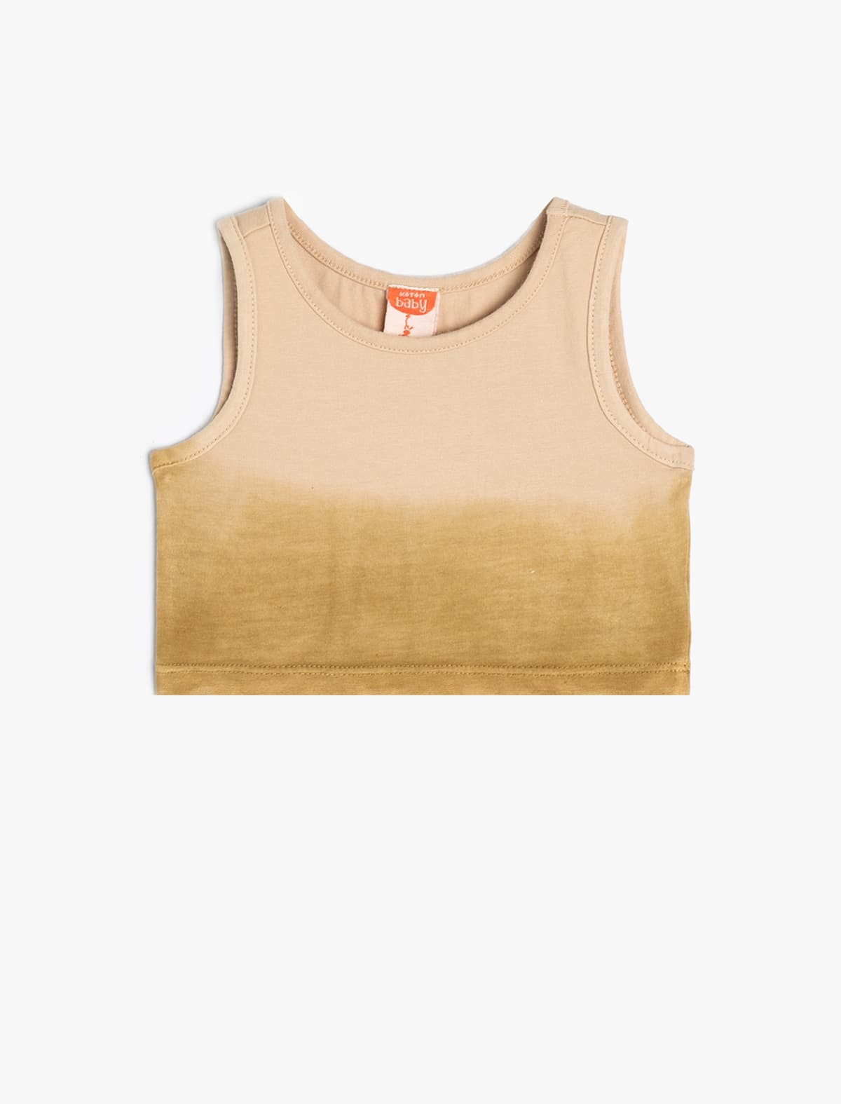 Crop Top Batik Naxışlı Dairəvi Yakalı Pambıq