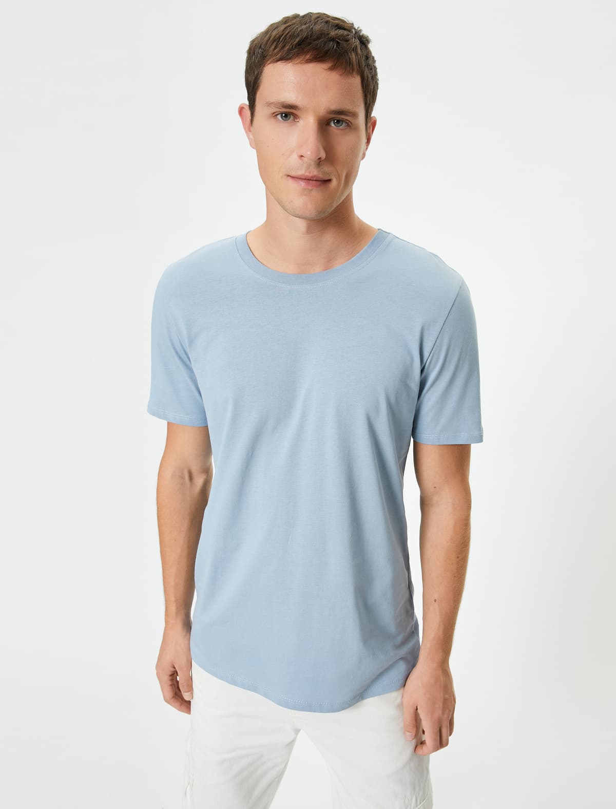 Basic T-shirt Slim Fit Crew Yaka Qısaqol