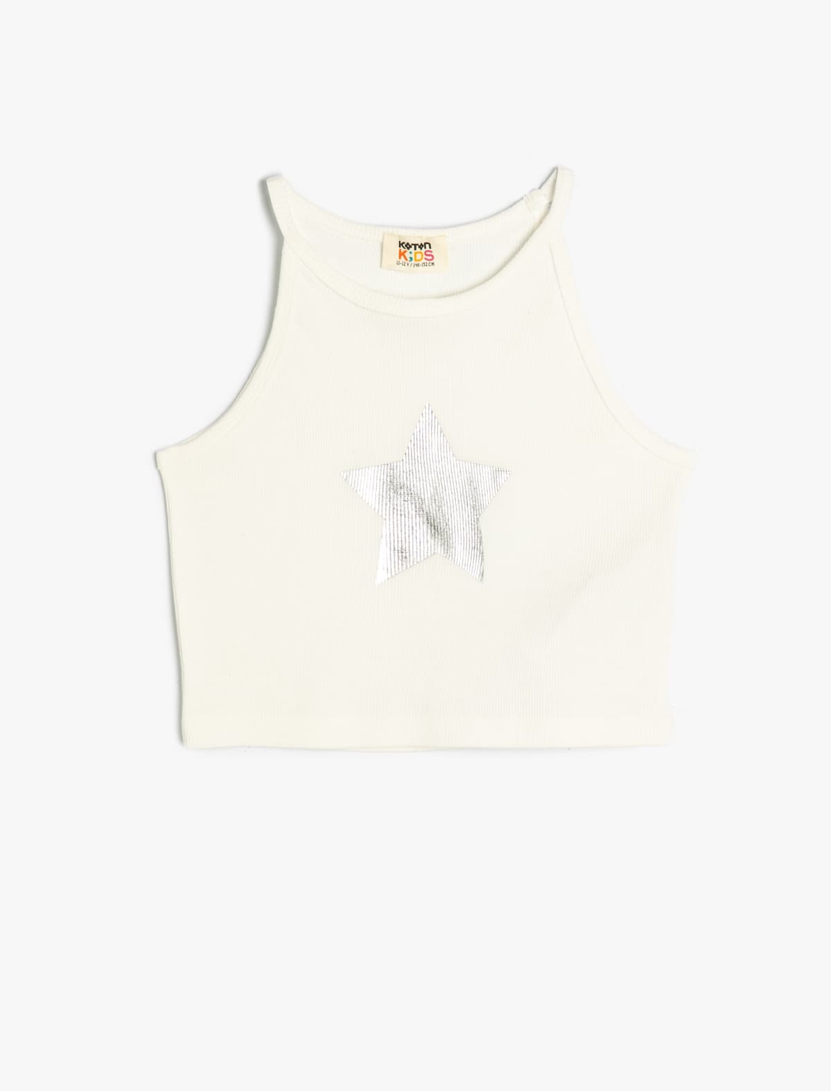 Crop Top Yedək Boyun Ulduz Çaplı Pambıq