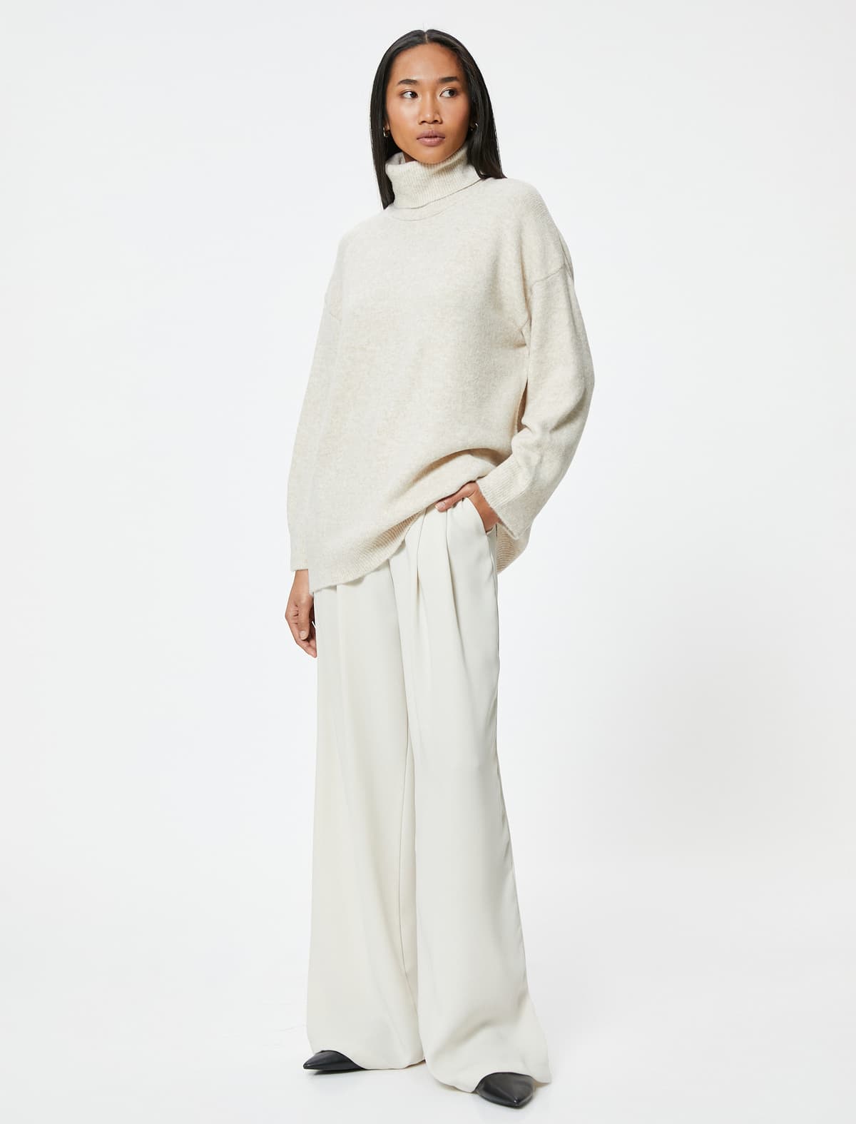 Böyük Ölçülü Turtleneck Uzunqol Sviter
