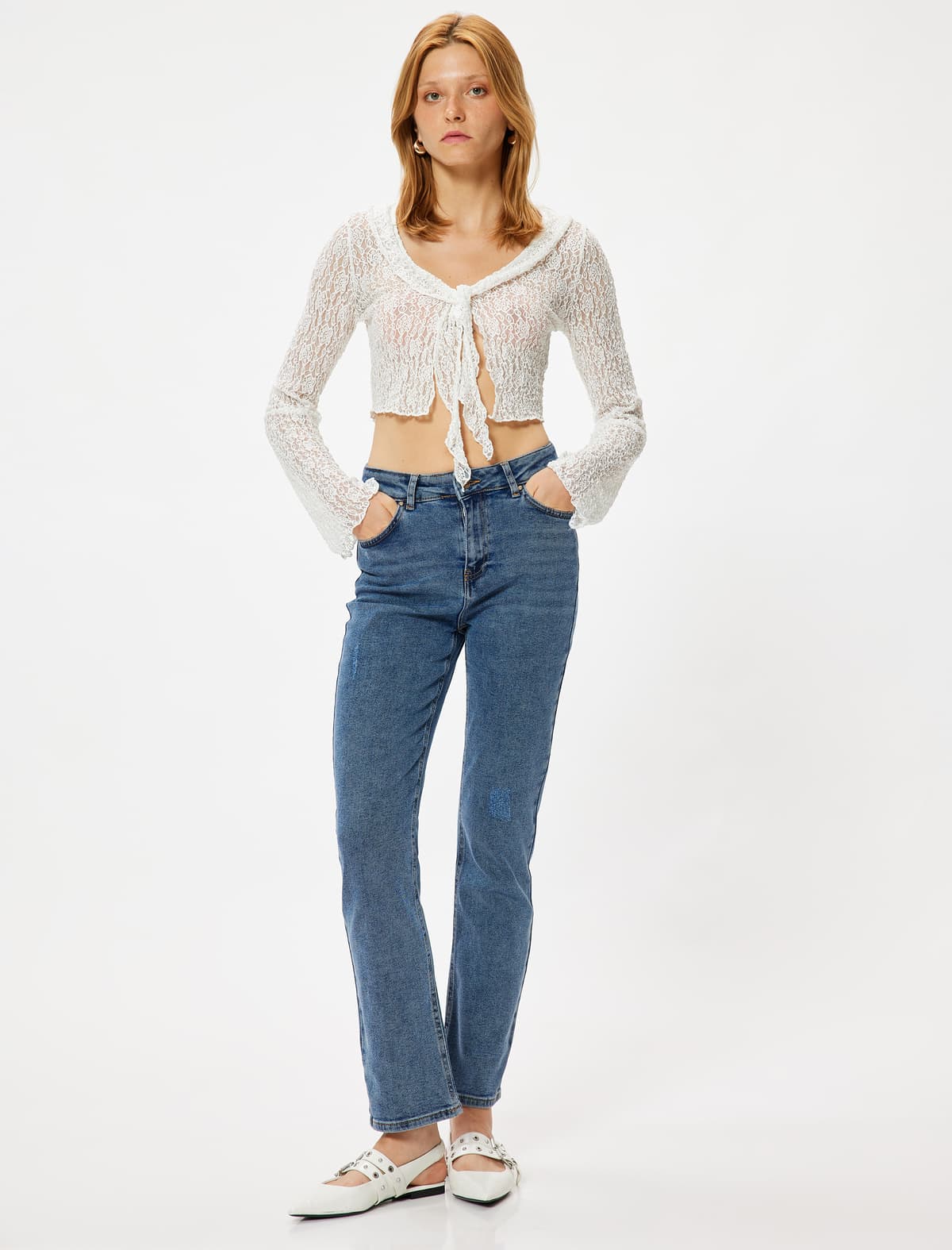 Slim Fit Cins Şalvar Düz Ayaqlı Standart Bel - Slim Straight Fit Jeans