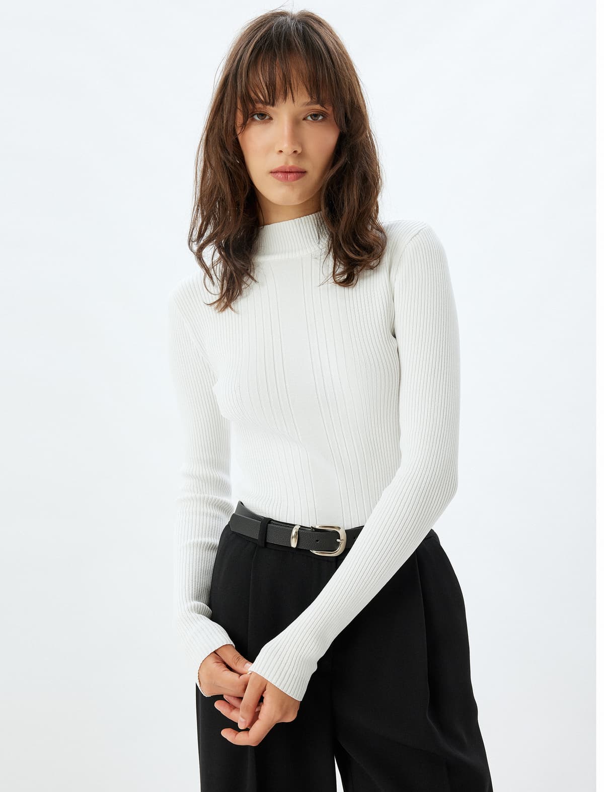 Turtleneck Trikotaj Sviter Uzunqol