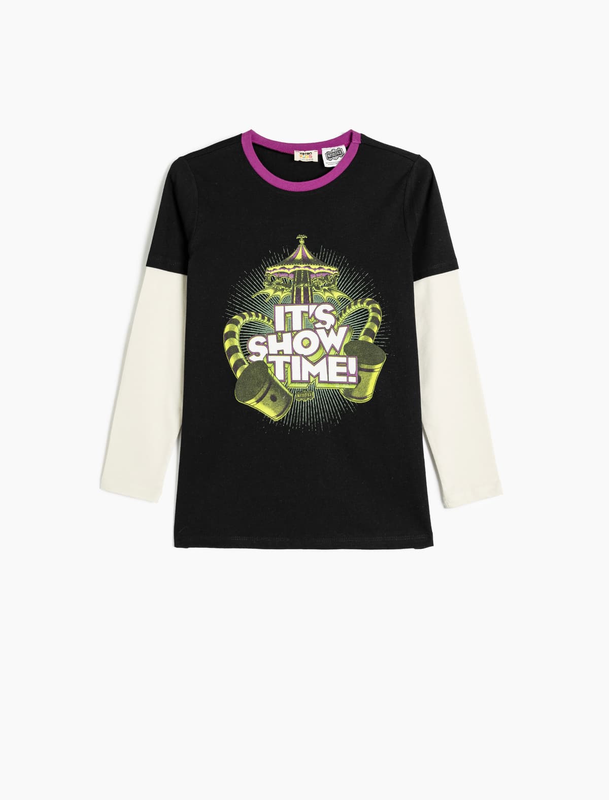 Beetlejuice T-Shirt Lisenziyalı Uzunqol Crew Boyun Pambıq