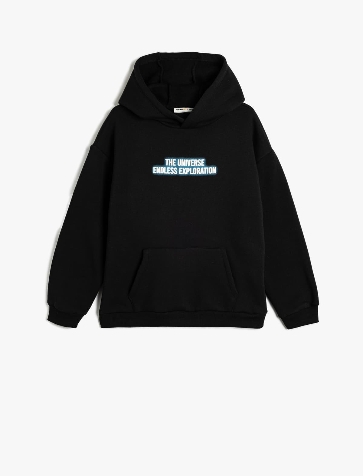 Kapüşonlu Sweatshirt Slogan Çaplı Uzunqol Lent