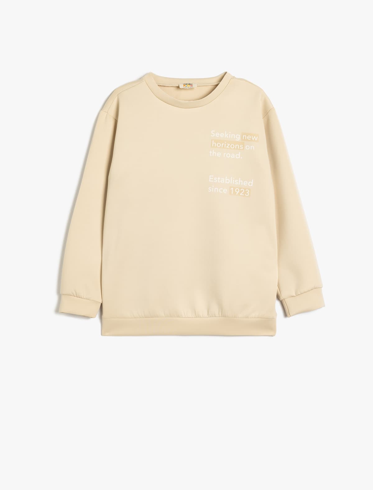 Sweatshirt Çap Detaylı Ekipaj Yaka Uzunqol