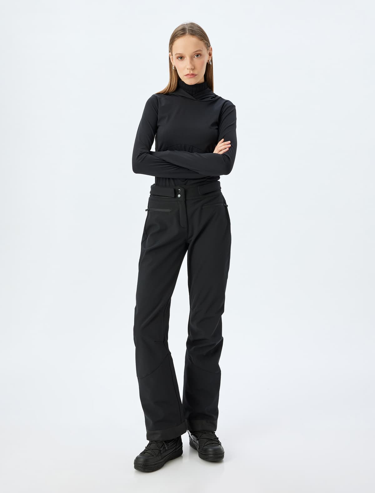 Slim Fit Kapşonlu İdman Sweatshirt, Dikiş Detallı