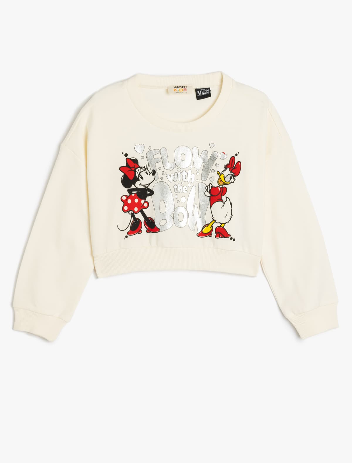 Minnie Mouse Sweatshirt Lisenziyalı Lentlə Uzunqol Ekipaj Boyun