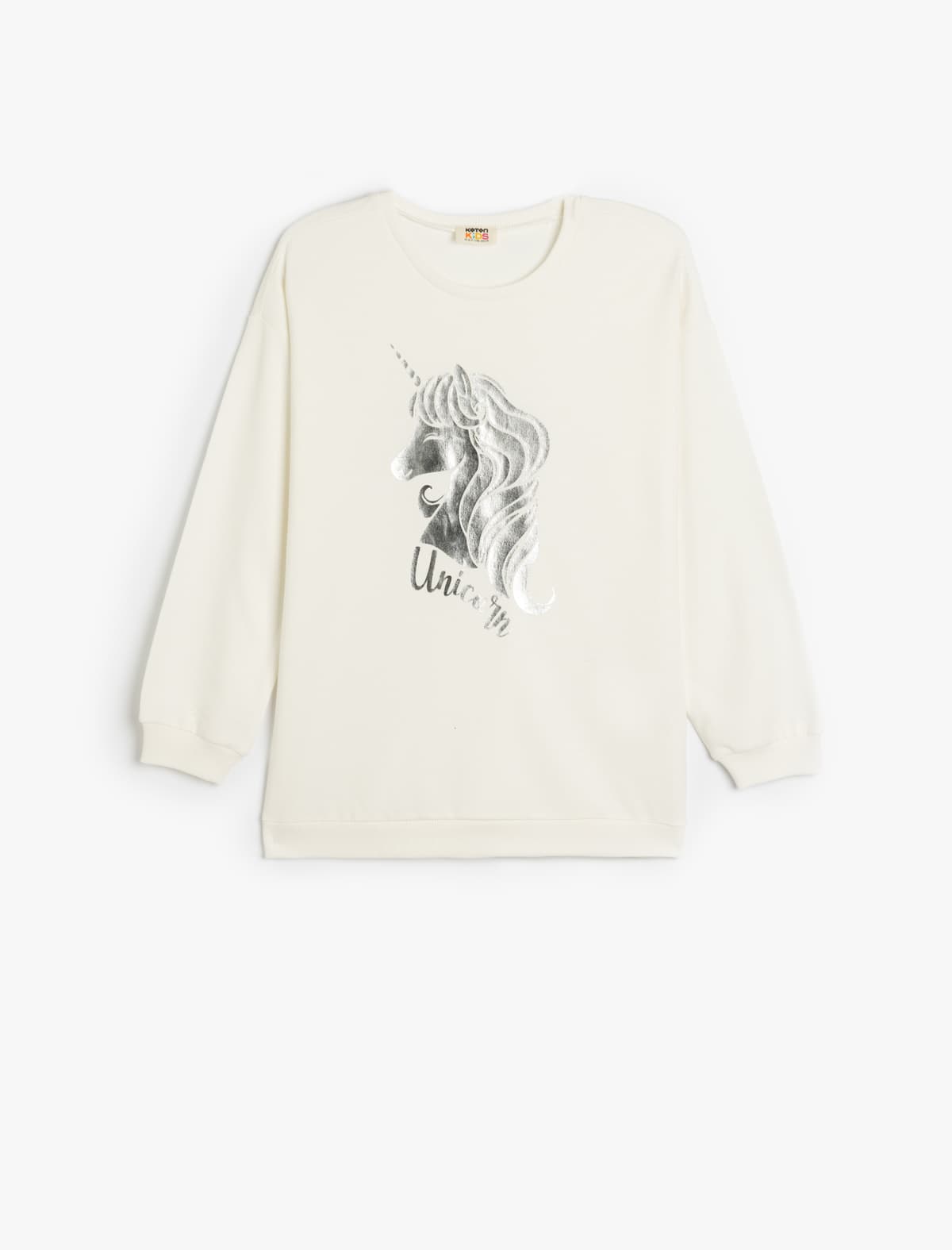 Sweatshirt Unicorn Çaplı Uzunqol Crew Yaka Pambıq