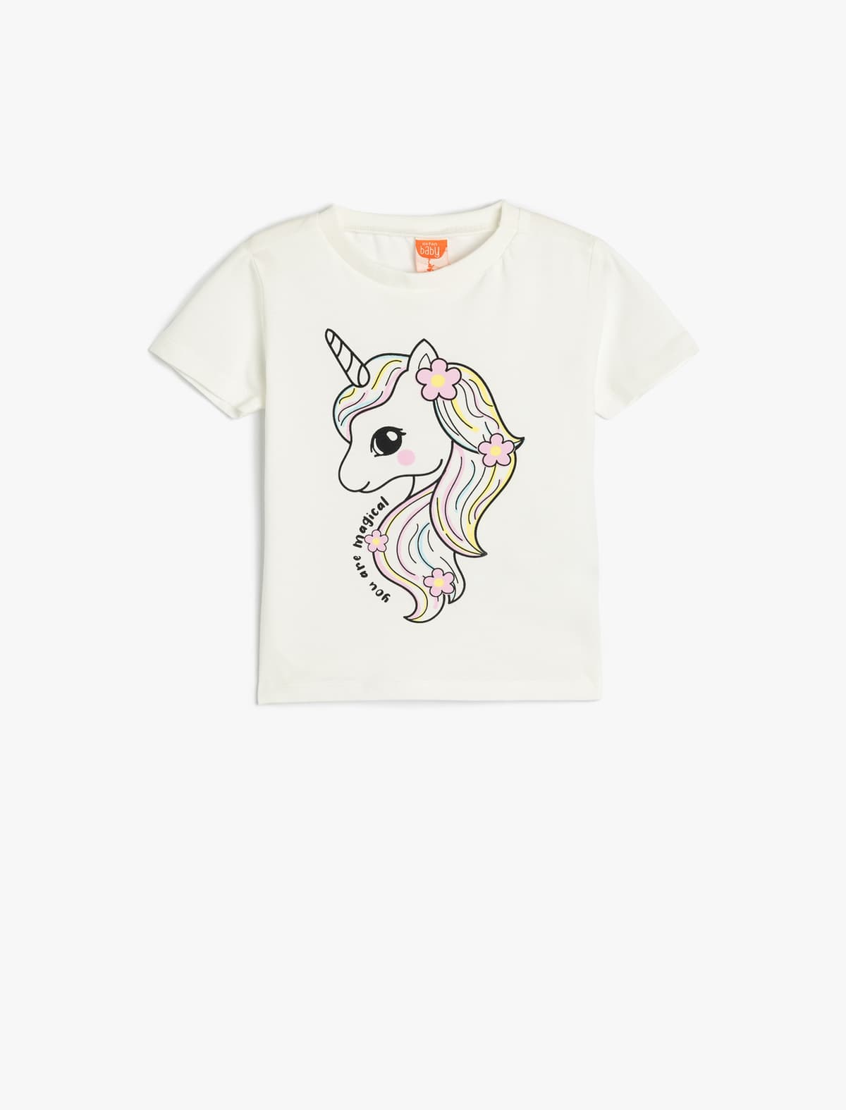 Unicorn Çaplı Tişört Uzunqol Bisiklet Yaxa Pambıqlı