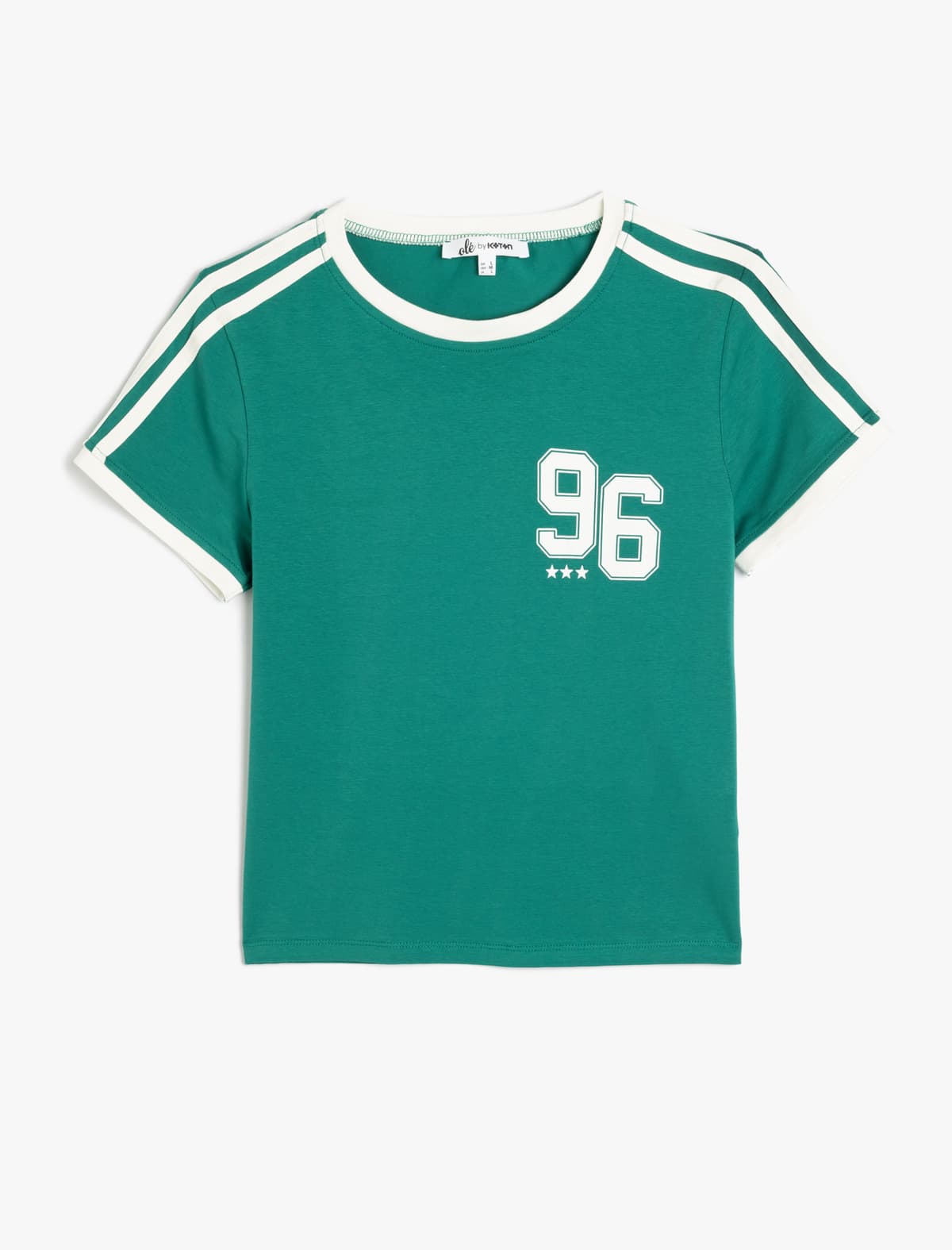 Kollec Çaplı Boru Yakalı Qısaqol Slim Fit T-shirt