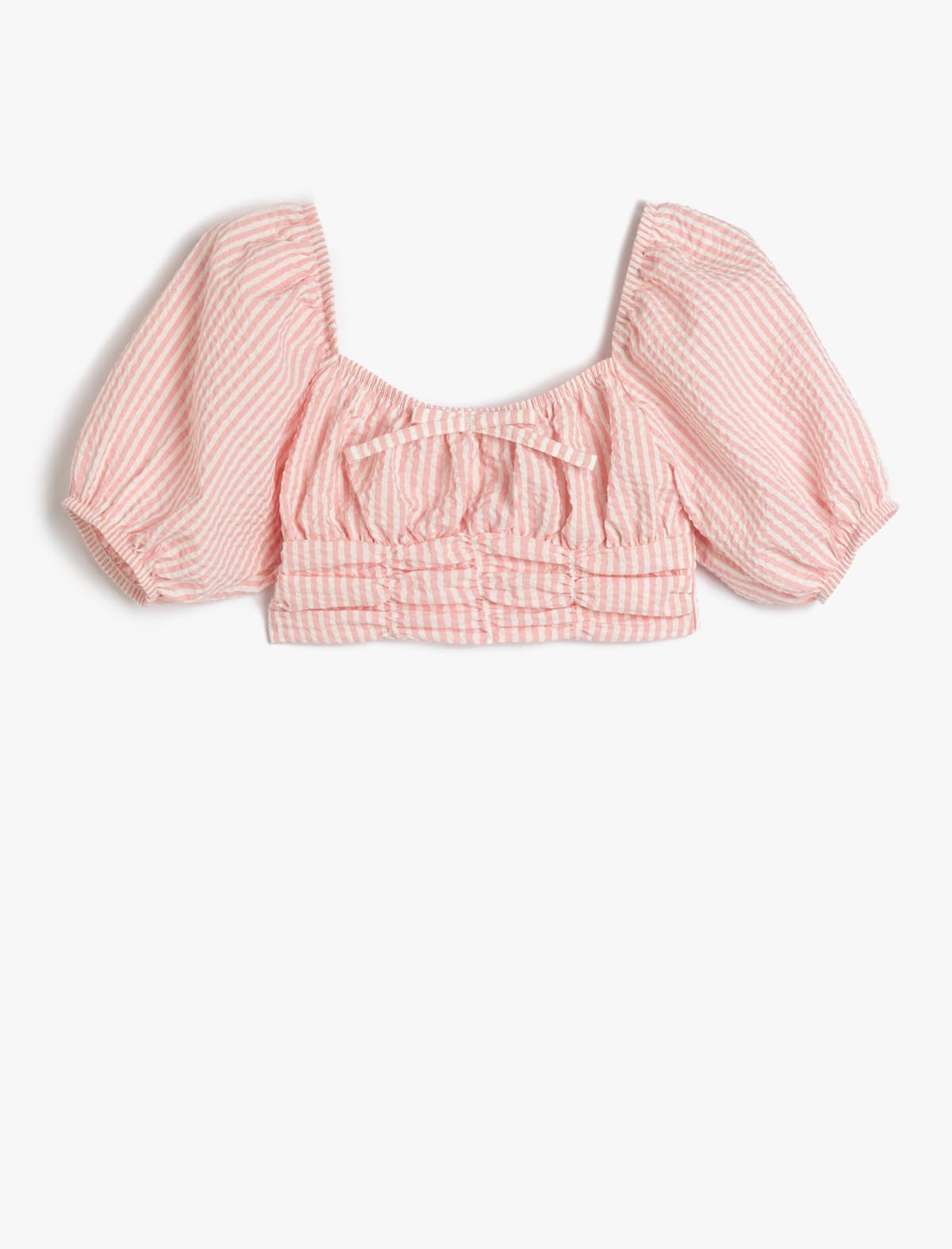Gipeli Balon Qol Crop Bluz