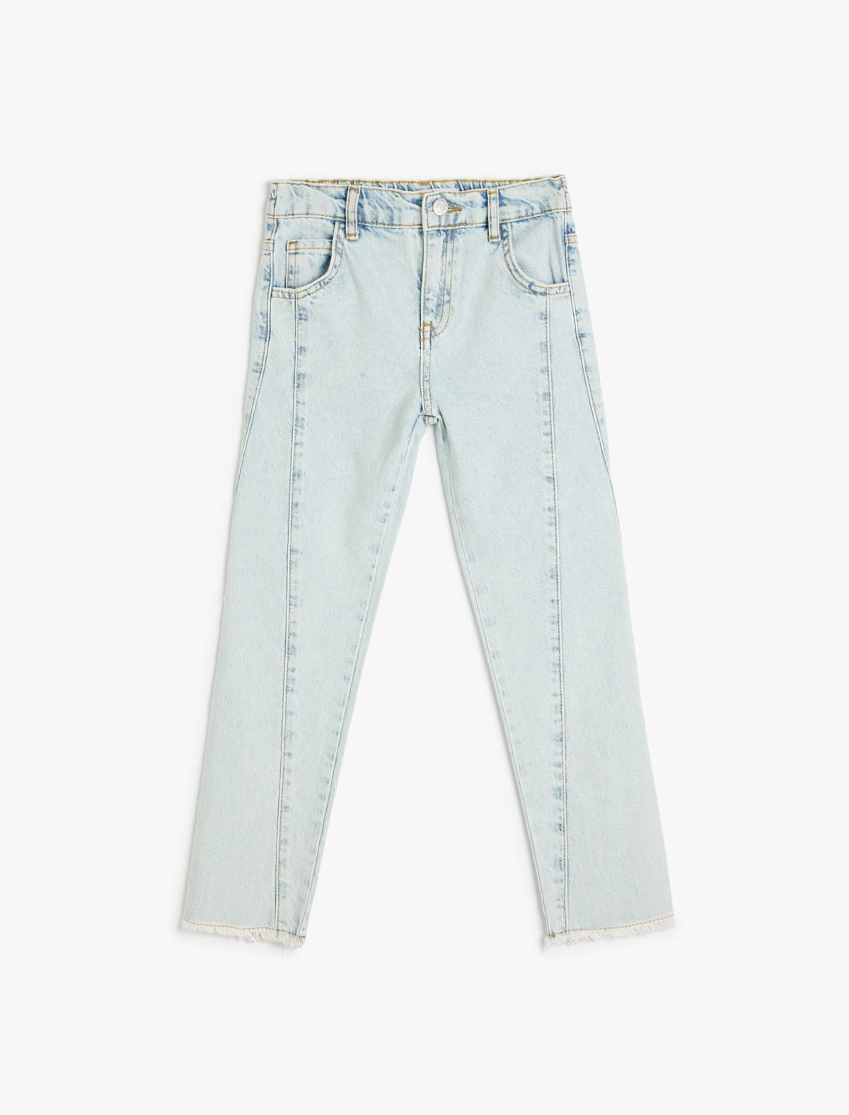Yüksək Bel Pambıq Denim Şalvar - Boyfriend Jean