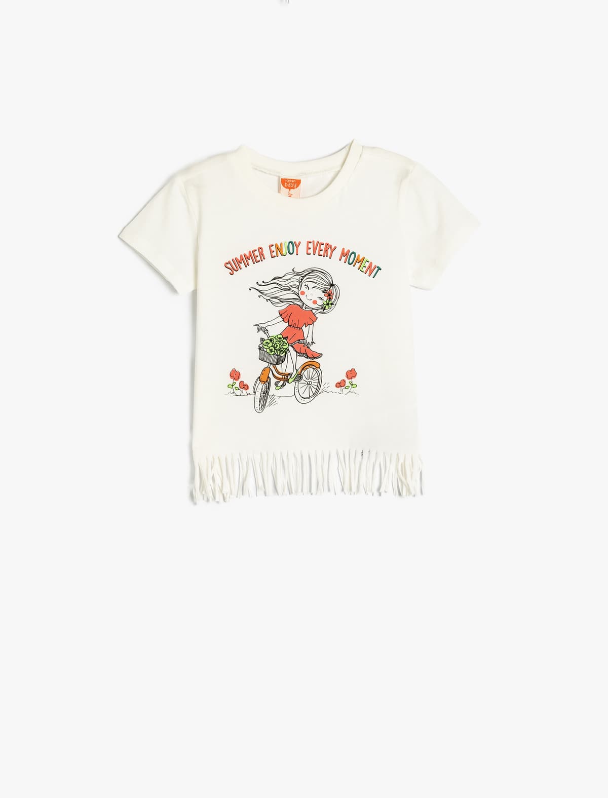 Qotasıq Detallı Çaplı Pambıq Yakalı Qısaqol T-shirt