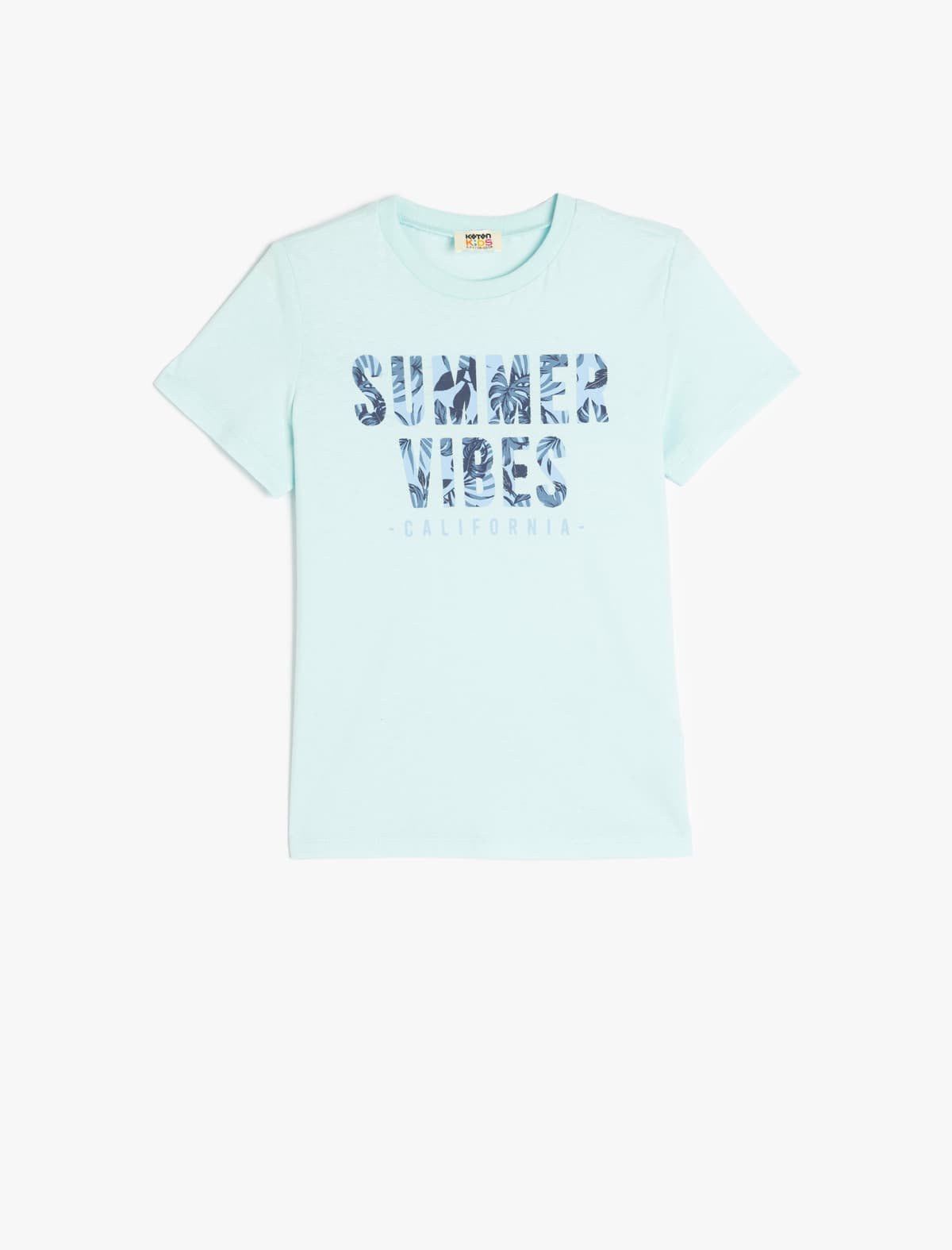 Slogan Çaplı Crew Yaka Qısaqol Pambıq Köynək