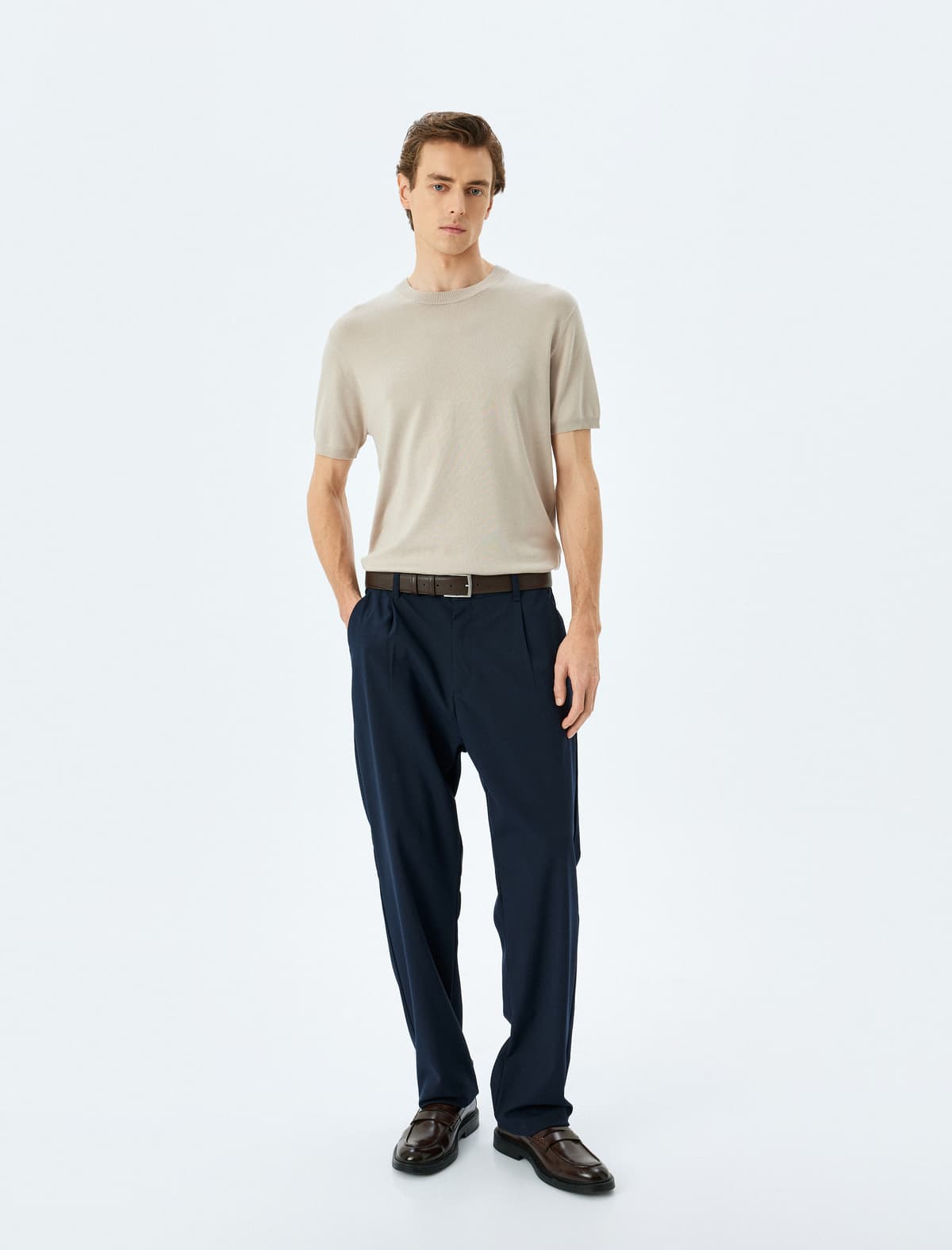 Regular Fit Crew Yaka Viskoz Basic Qısaqol Trikotaj T-shirt