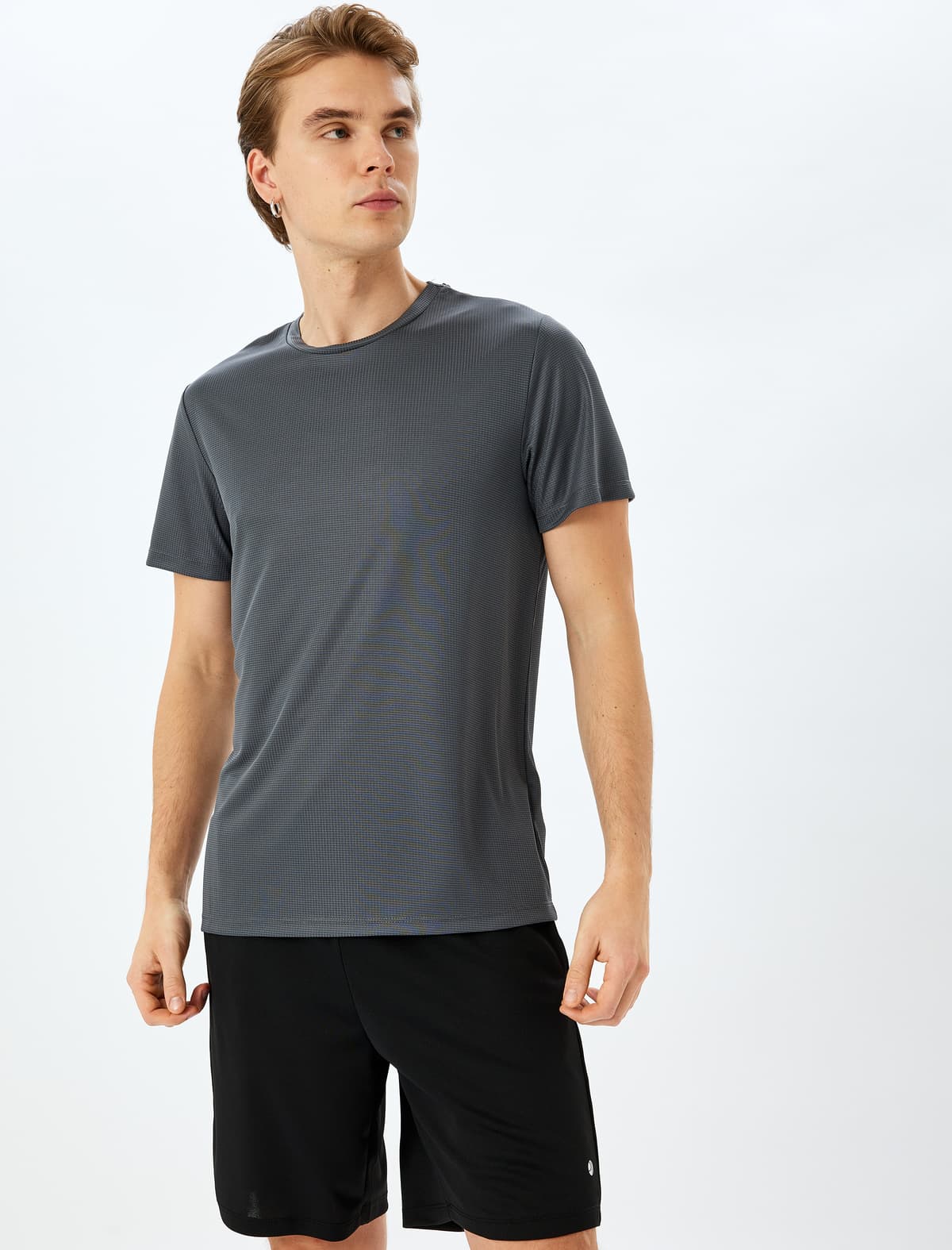 Crew Yaka Qısaqol İdman T-shirt