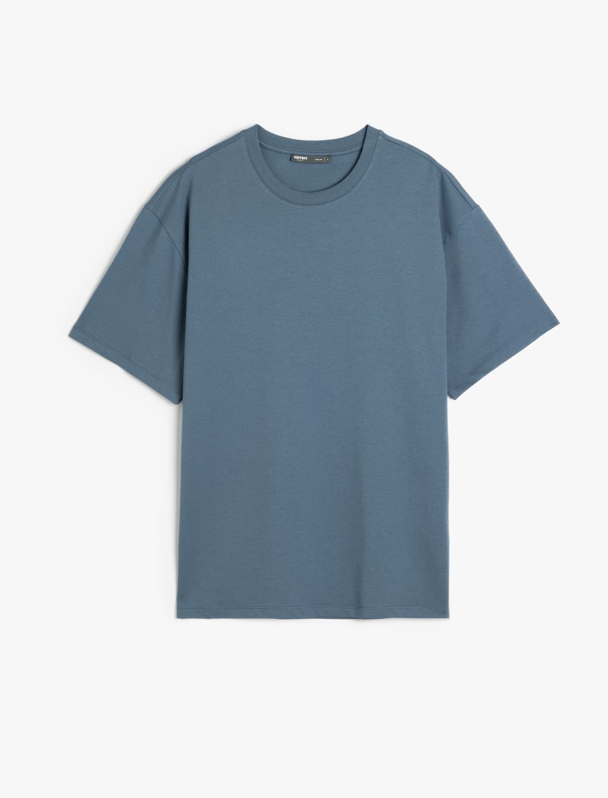 Basic Crew Yaka Pambıq Tam Parça Qısaqol Böyük Boy T-shirt