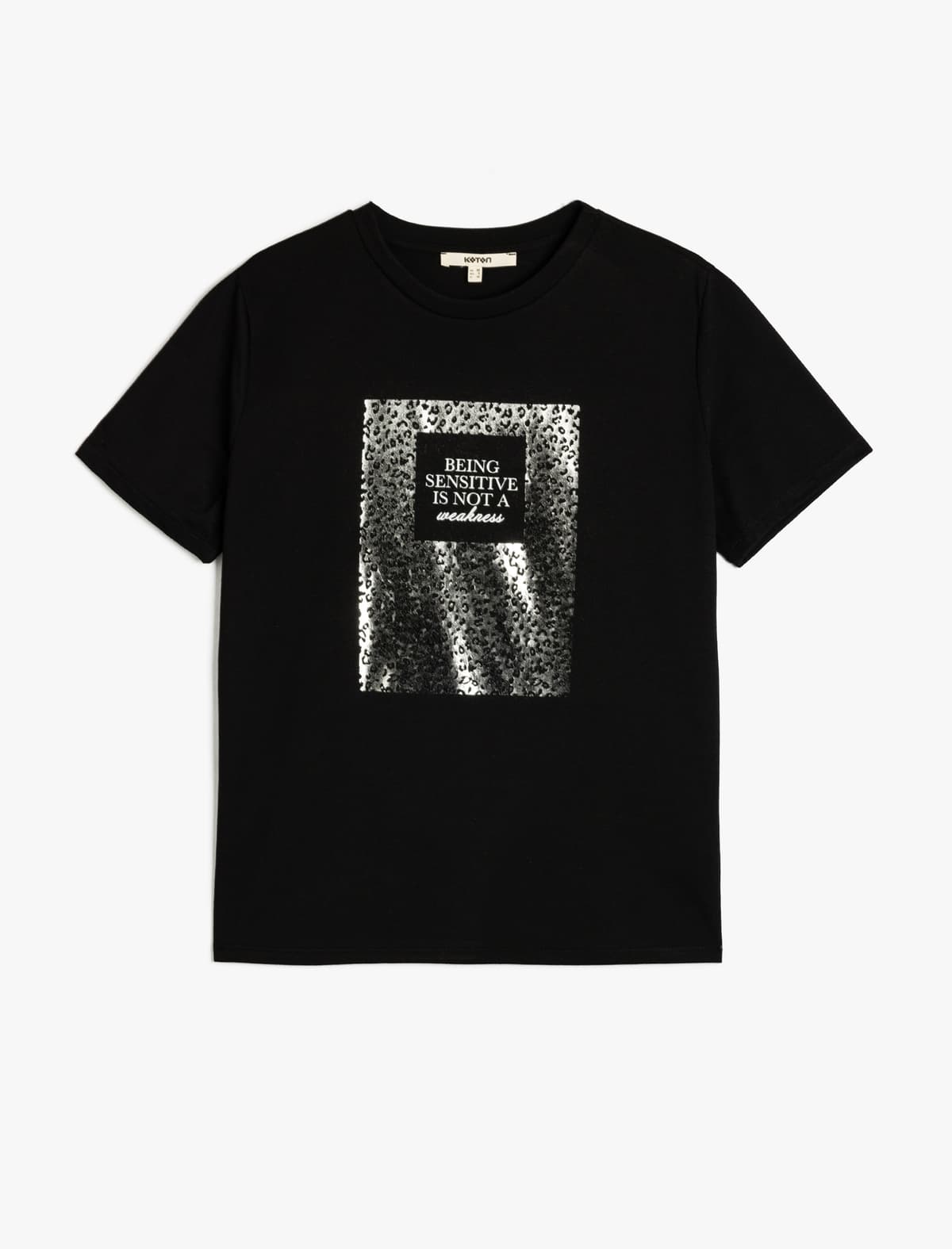 Ekipaj Yaka Qısaqol Metalik Çaplı T-shirt