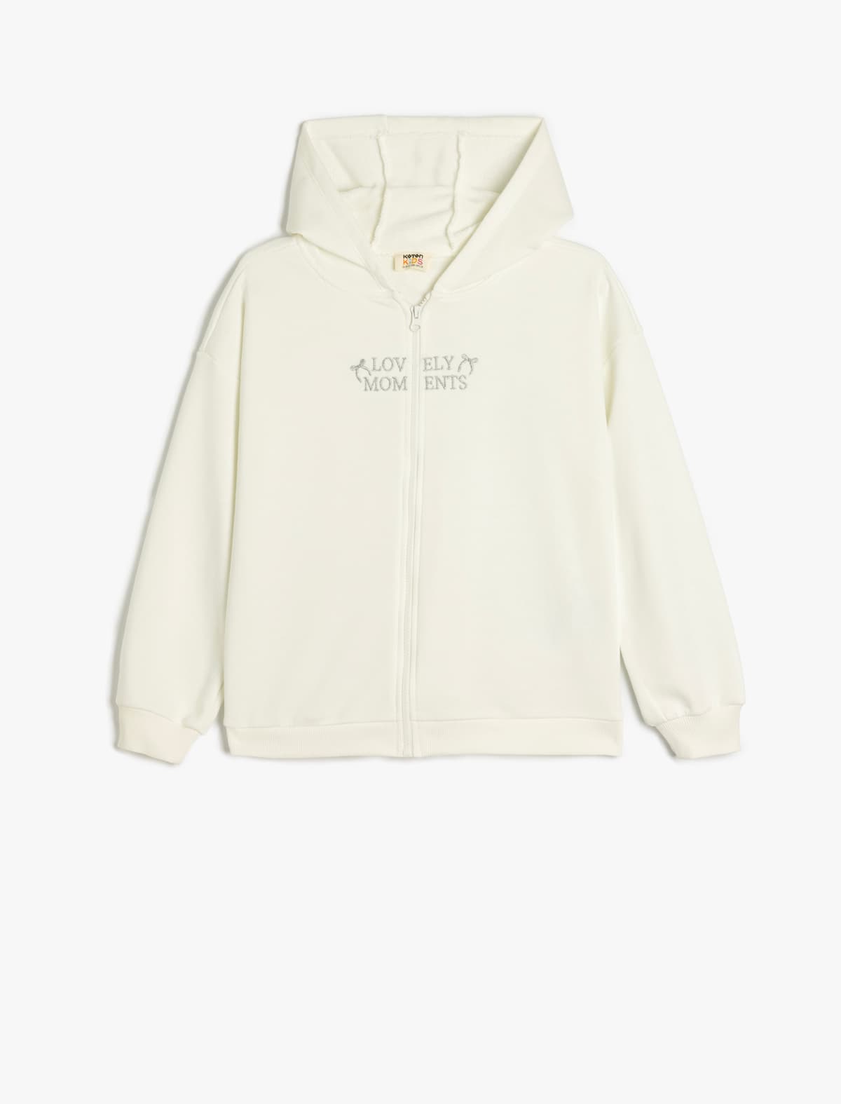 Pambıq Fermuarlı Uzunqol Kapüşonlu Sweatshirt