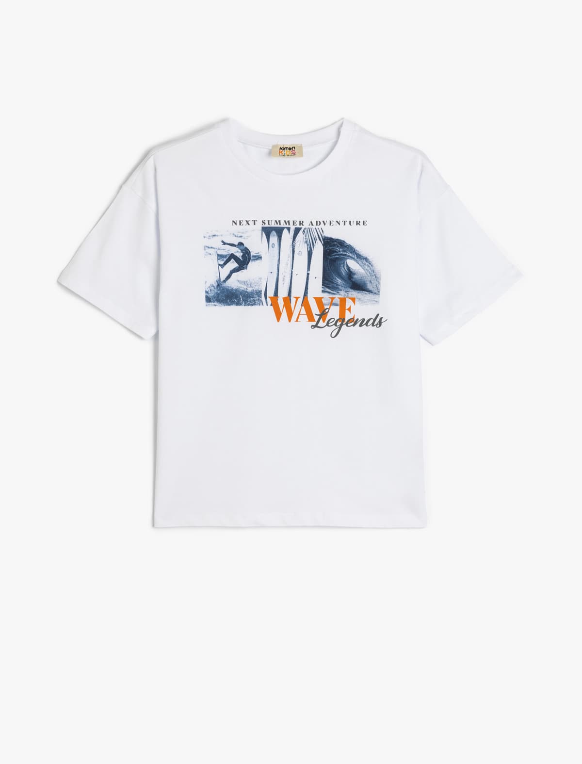 Pambıq Sörf Çaplı Qısaqol Böyük Boy T-shirt