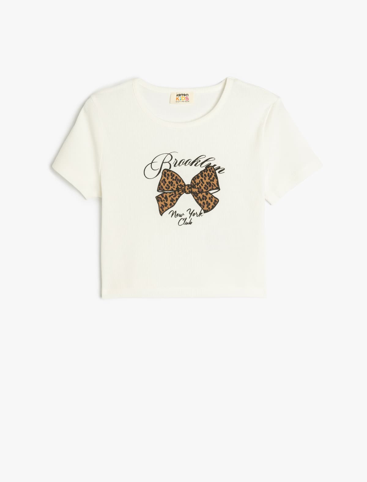 Lentli Çaplı Qısaqol Qısaqol Yakalı Pambıq Kamsollu Crop T-shirt