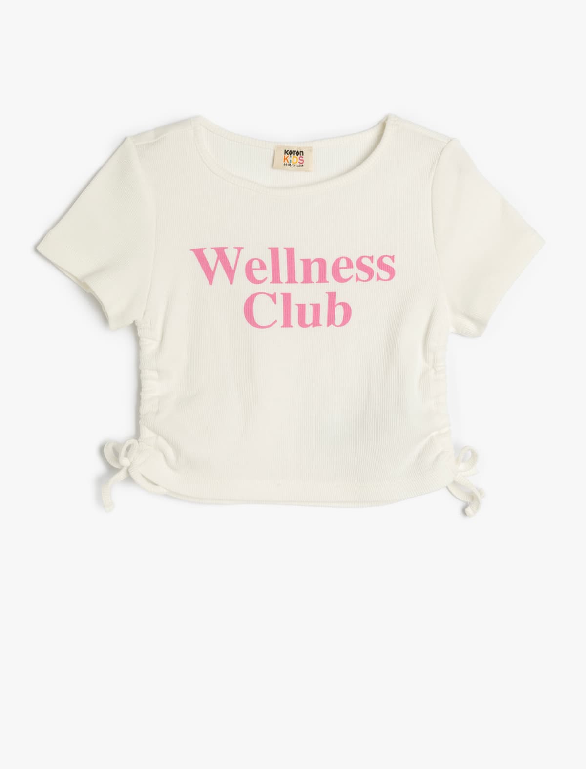 Pambıq Sloqanı Çap Detallı Qısaqol Crop T-shirt