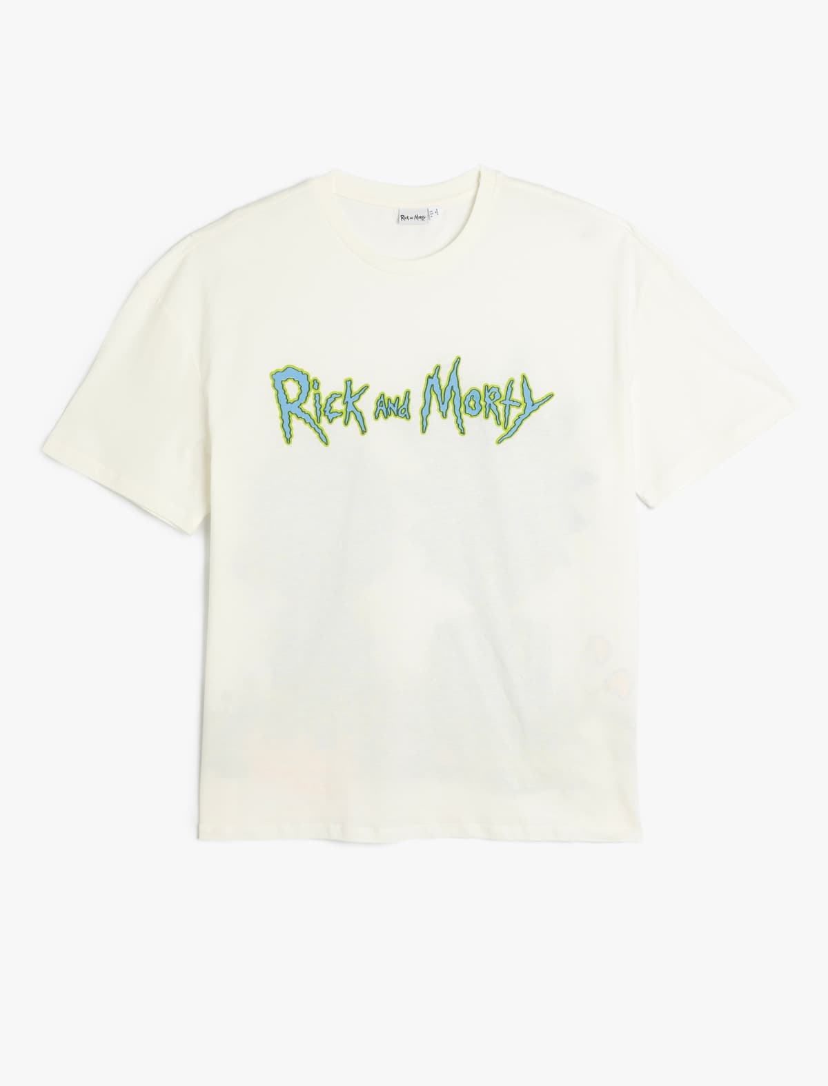 Rick and Morty Lisenziyalı Geri Çaplı Qısaqol Ekipaj Yakalı T-shirt