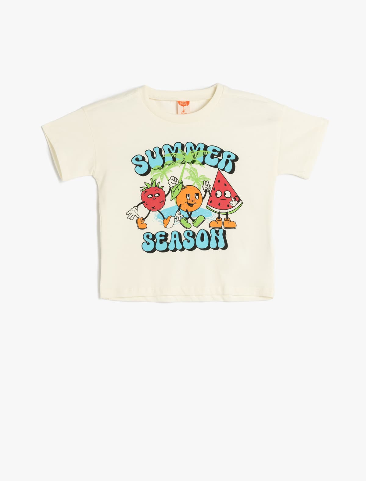 Pambıq Meyvə Çaplı Qısaqol Yakalı T-shirt