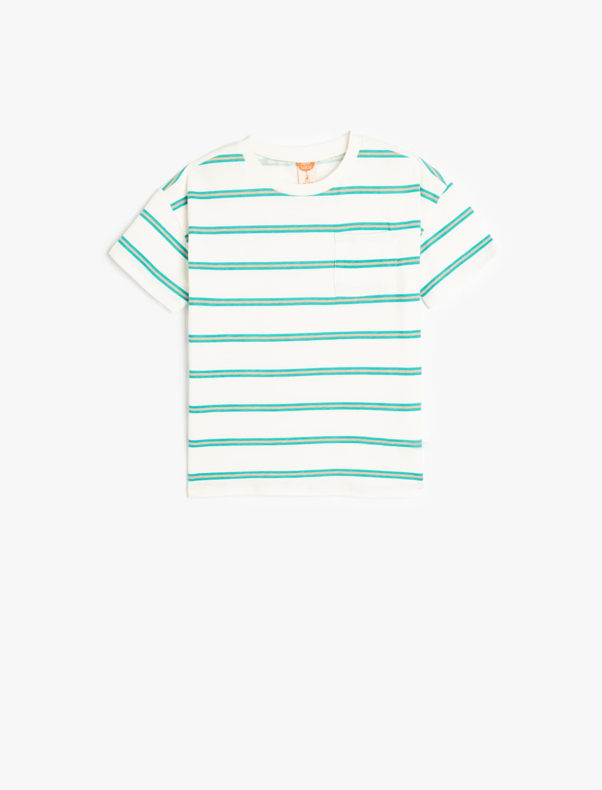 Ekipaj Yaka Qısaqol Pambıq Zolaqlı T-shirt