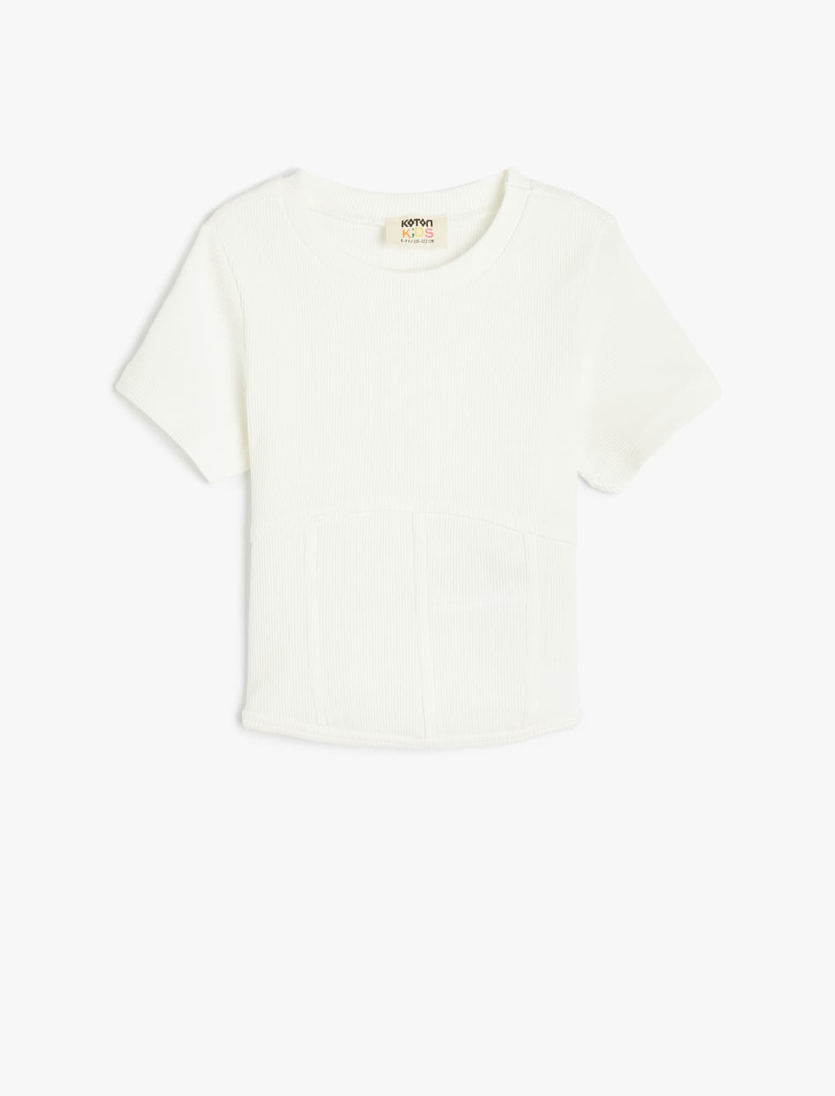 Cotton Crew Yaka Qısaqol Basic Crop T-shirt
