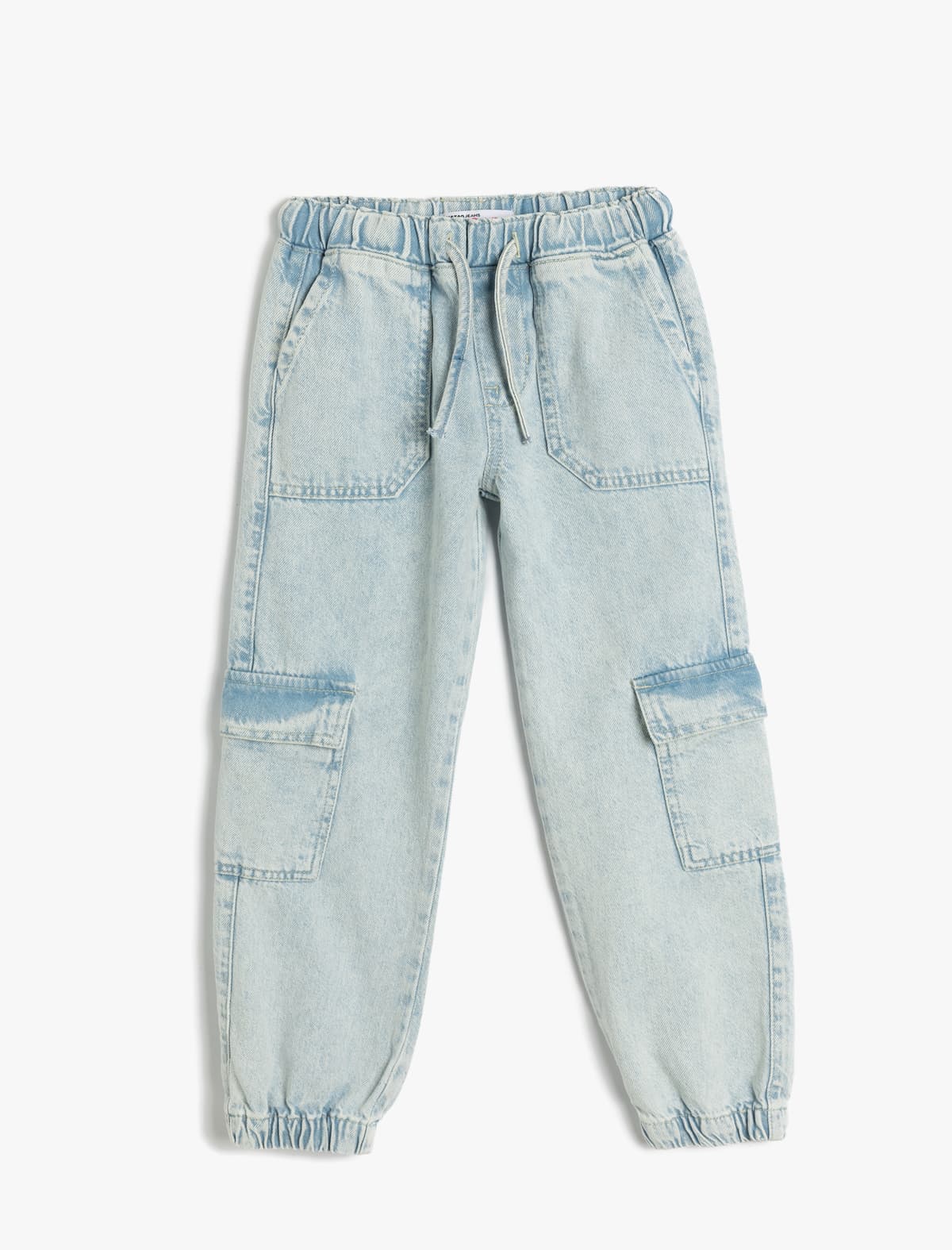 Pambıq Bel Bağlı Cib Jogger Denim Şalvar