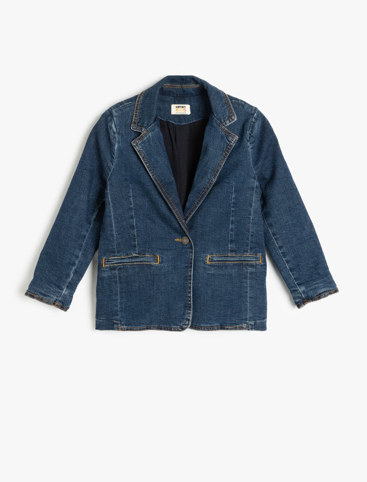 Pambıq Uzunqol Cib Detallı Qoşa Döşlü Denim Gödəkçə