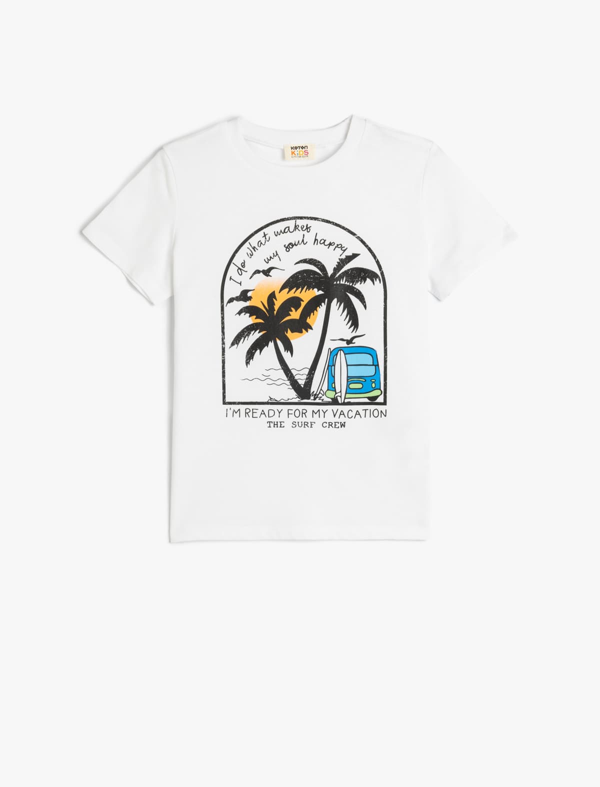 Pambıq Xurma Ağacı Çaplı Qısaqol Yakalı T-shirt