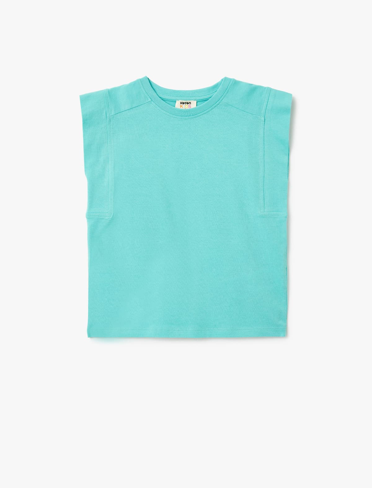 Pambıq Qolsuz Kruvaziyer Yaka Basic T-shirt