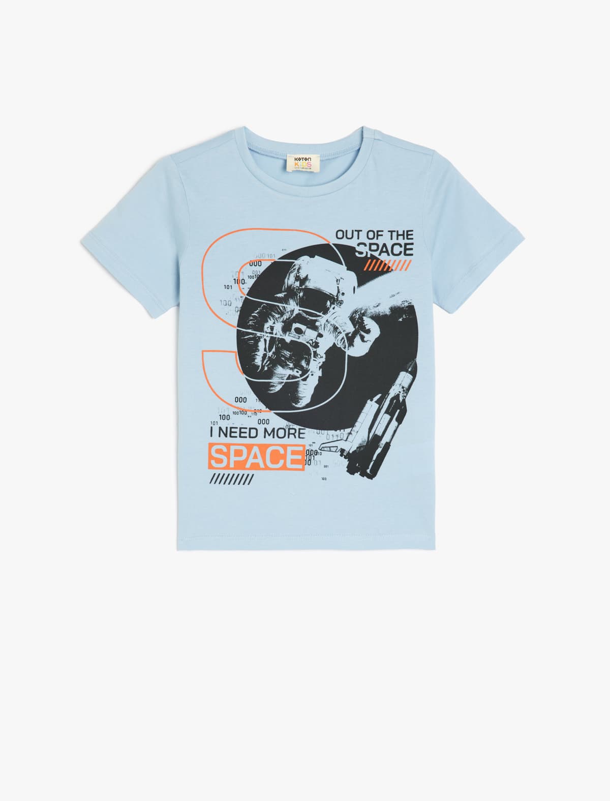 Crew Yaka Qısaqol Pambıq Kosmik Çaplı T-shirt