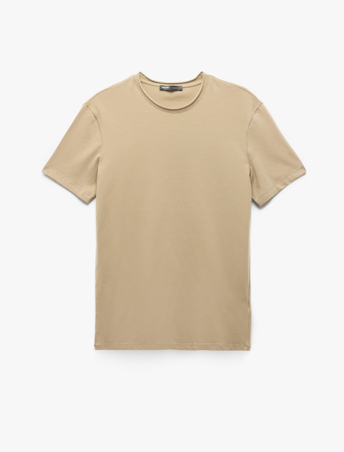 Qısaqollu Crew Yakalı Pambıq Kişi Slim Fit Köynəsi