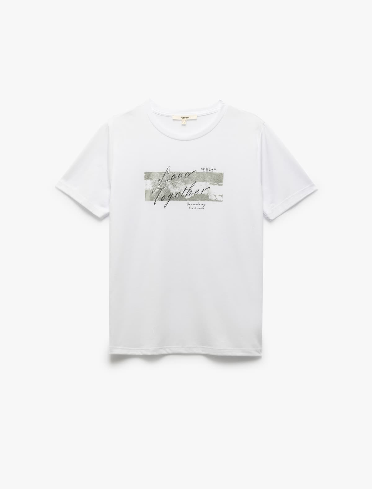 Qısaqol Ekipaj Yaka Metalik Çaplı Qadın T-shirti