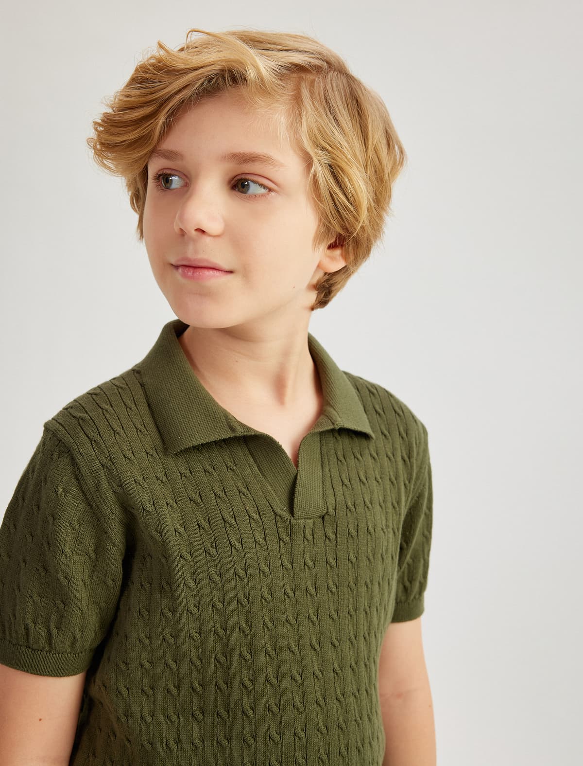 Pambıq Qısaqol Əsas Trikotaj Polo Yakalı T-shirt