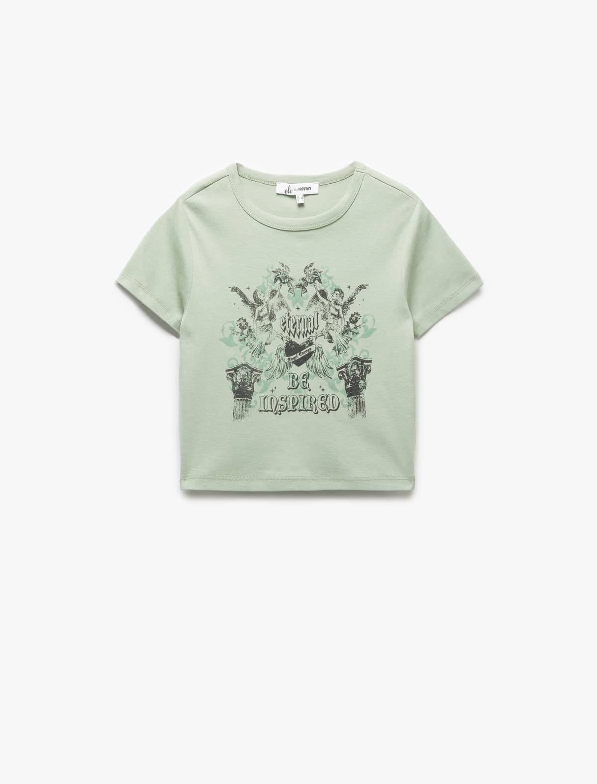 Çaplı Qısaqol Pambıq Yaka Yakalı T-shirt