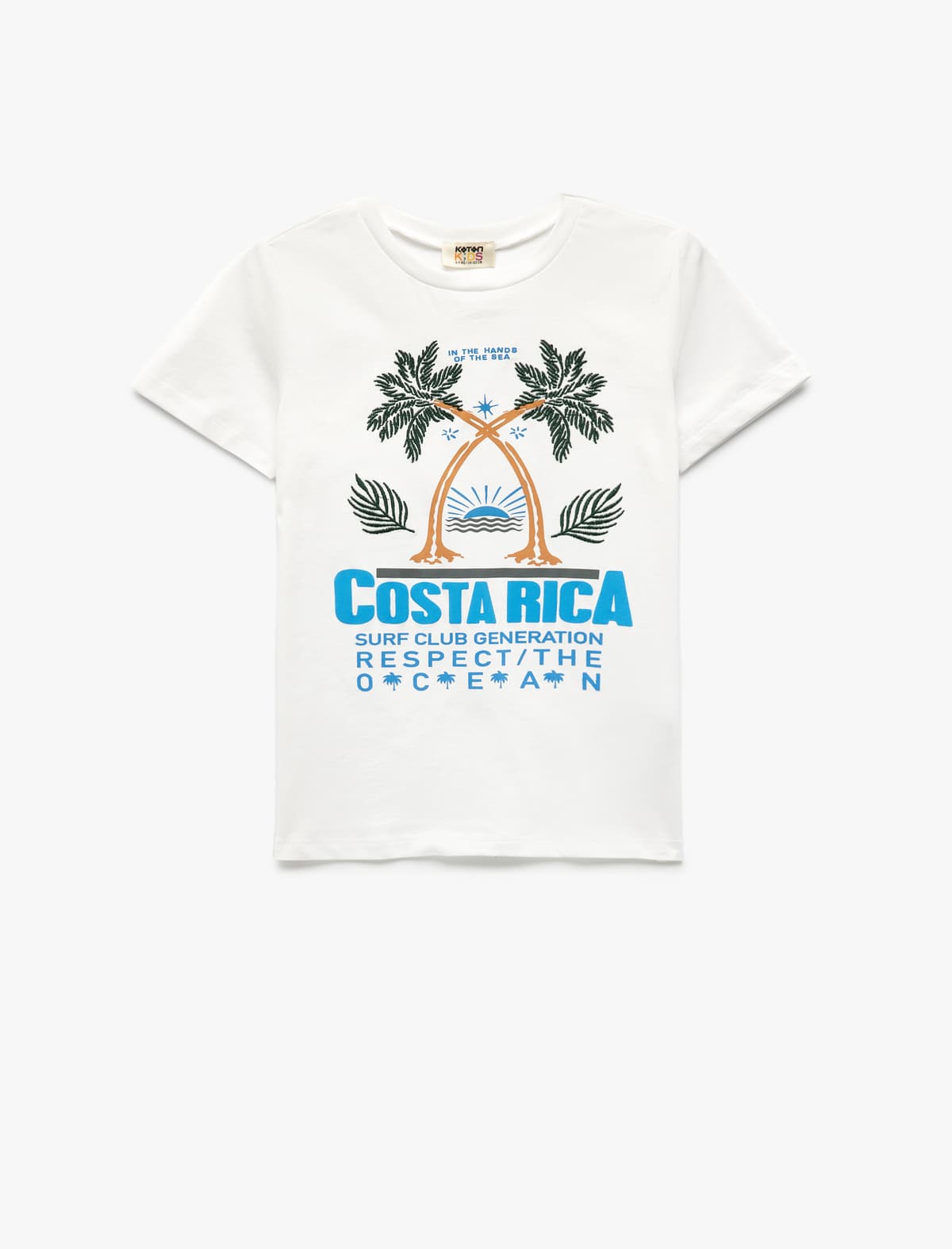 Nakış Detallı Yakalı Qısaqol Pambıq Basic T-shirt