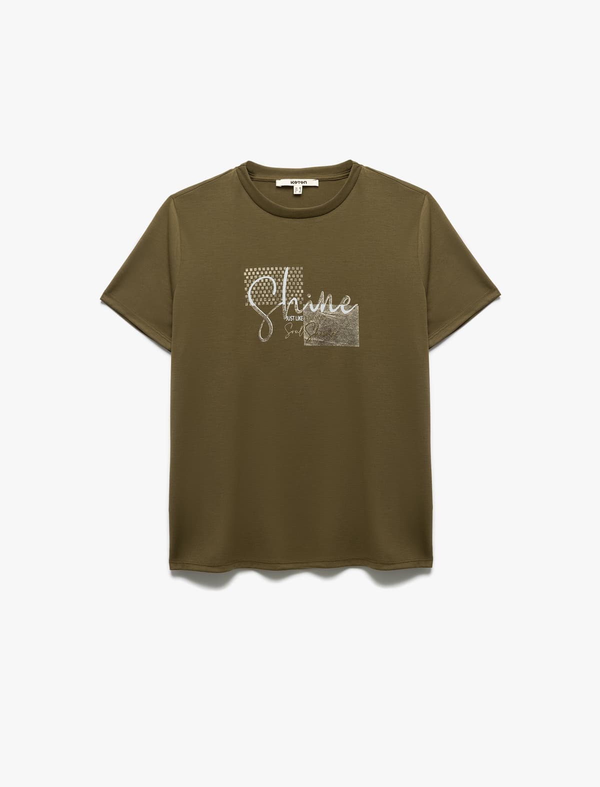 Çaplı Crew Yakalı Qısaqol Qadın T-shirti