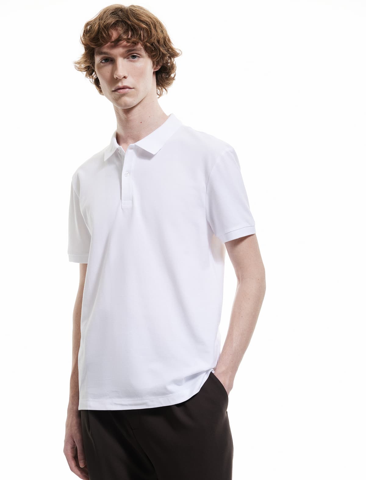 Qısaqol Pambıq Pike Parça Polo Yaka Slim Fit T-shirt