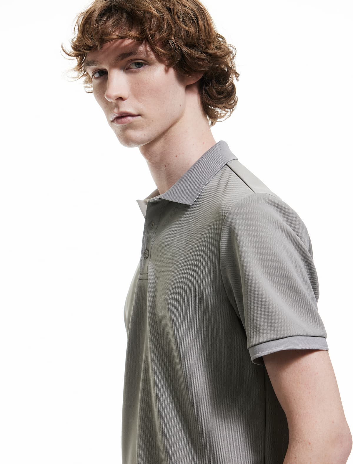 Pique Fabric Qısaqol Slim Fit Polo Yakalı köynək
